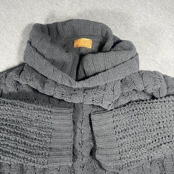 POL Sweaters - POL Women's Medium Gray Cable Knit Turtleneck “cozy” Sweater RN#133793 polyester